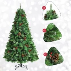 Costway 7-ft Pre-lit Full Green Artificial Christmas Tree With 500 Warm White LED Lights -Northlight Sales Store 331066807 AlternateImage2