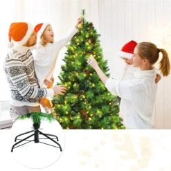 Costway 7-ft Pre-lit Full Green Artificial Christmas Tree With 500 Warm White LED Lights -Northlight Sales Store 331066807 AlternateImage3