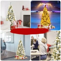 Costway 5-ft Pre-lit Full Flocked White Artificial Christmas Tree With 180 Warm White LED Lights 11 Costway 5-ft Pre-lit Full Flocked White Artificial Christmas Tree With 180 Warm White LED Lights -Northlight Sales Store 331066808 AlternateImage4
