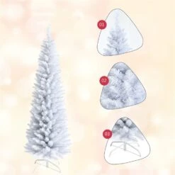Costway 6-ft Unlit Slim White Artificial Christmas Tree 9 Costway 6-ft Unlit Slim White Artificial Christmas Tree -Northlight Sales Store 331066812 AlternateImage2