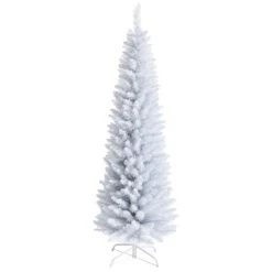 Costway 6-ft Unlit Slim White Artificial Christmas Tree