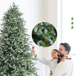 Costway 8-ft Full Green Artificial Christmas Tree With Lights And 1658 Mixed Tips -Northlight Sales Store 331066813 AlternateImage2