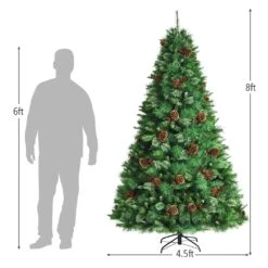 Costway 8-ft Pre-lit Full Green Artificial Christmas Tree With 700 Warm White LED Lights -Northlight Sales Store 331066814 AlternateImage1