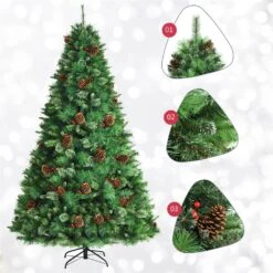 Costway 8-ft Pre-lit Full Green Artificial Christmas Tree With 700 Warm White LED Lights -Northlight Sales Store 331066814 AlternateImage4