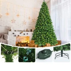 Costway 9-ft Pre-lit Full Green Artificial Christmas Tree With 850 Warm White LED Lights -Northlight Sales Store 331066817 AlternateImage4