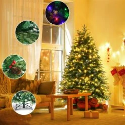Costway 5-ft Pre-lit Full Green Artificial Christmas Tree With 250 Multicolor LED Lights -Northlight Sales Store 331066819 AlternateImage2