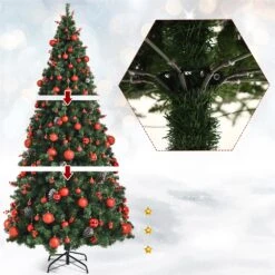 Costway 7-ft Pre-lit Full Green Artificial Christmas Tree With 350 Warm White LED Lights -Northlight Sales Store 331066820 AlternateImage3