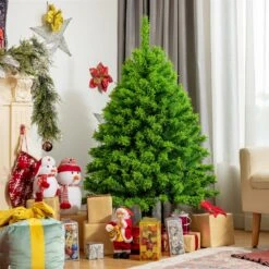 Costway 4.5-ft Full Flocked Green Artificial Christmas Tree With Lights -Northlight Sales Store 331066823 AlternateImage4