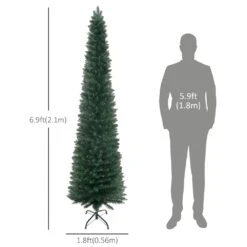 HOMCOM 7-ft Artificial Christmas Tree Pencil Xmas Tree 9 HOMCOM 7-ft Artificial Christmas Tree Pencil Xmas Tree -Northlight Sales Store 331067816 AlternateImage2