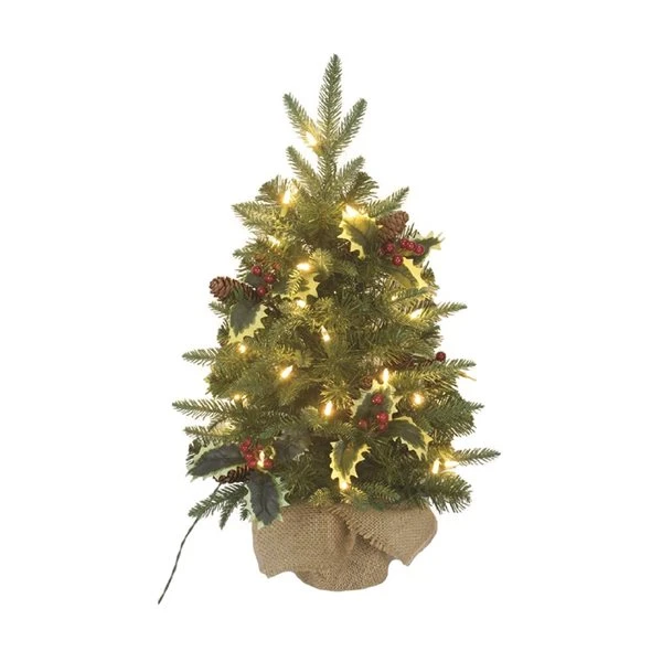 Santa's Workshop 2-ft Pre-Lit Burlap Base Green Artificial Christmas Tree With 35 Constant Warm White Incandescent Lights 3 Santa's Workshop 2-ft Pre-Lit Burlap Base Green Artificial Christmas Tree With 35 Constant Warm White Incandescent Lights