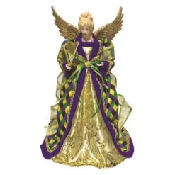 Santa's Workshop 16-in Blue And Gold Mardi Gras Angel Christmas Tree Topper