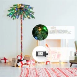 Costway 6-ft Pre-Lit Artificial Tropical Christmas Palm Tree With 210 Multicolour LED Lights -Northlight Sales Store 332017543 AlternateImage2