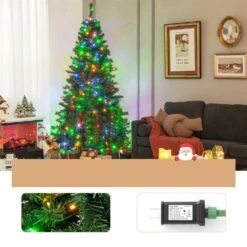 Costway 7-ft Pre-Lit Hinged Artificial Christmas Tree With 350 Multicolour LED Lights 11 Costway 7-ft Pre-Lit Hinged Artificial Christmas Tree With 350 Multicolour LED Lights -Northlight Sales Store 332017548 AlternateImage5