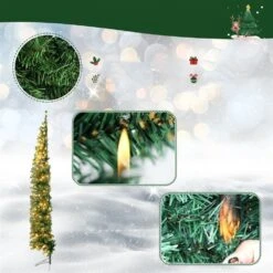 Costway 7-ft Pre-lit Green Artificial Half Christmas Tree With 450 Branch Tips And 150 Warm White LED Lights -Northlight Sales Store 332017579 AlternateImage2