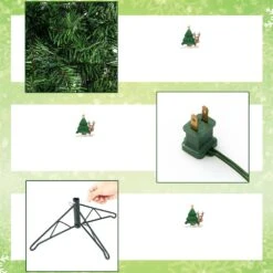 Costway 7-ft Pre-lit Green Artificial Half Christmas Tree With 450 Branch Tips And 150 Warm White LED Lights -Northlight Sales Store 332017579 AlternateImage3