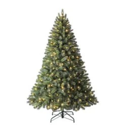 Holiday Living 6.5-ft Pre-Lit Artificial Fairmont Pine Christmas Tree With 250 Multicolour LED Lights