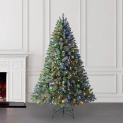 Holiday Living 6.5-ft Pre-Lit Artificial Fairmont Pine Christmas Tree With 250 Multicolour LED Lights -Northlight Sales Store 43255067d