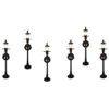 Street Lamp Posts For Christmas Village LED Black 6/Pack