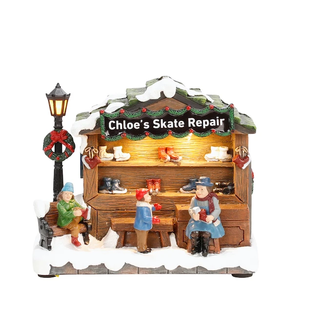 Carole Towne Chloe Skate Repair Shop Lighted LED For Christmas Village 4 Carole Towne Chloe Skate Repair Shop Lighted LED For Christmas Village - Image 2