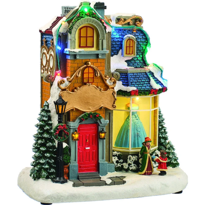 Carole Towne Christmas Village Figurine House/Shop 10.6-in 3 Carole Towne Christmas Village Figurine House/Shop 10.6-in
