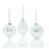 Christmas Tree Ornaments - Iridescent - Glass- Silver - 3-PK -Northlight Sales Store 43285100