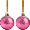 Holiday Living 90-mm Glass Red/White Christmas Ball Ornaments - 2/Pk -Northlight Sales Store 43285198 L