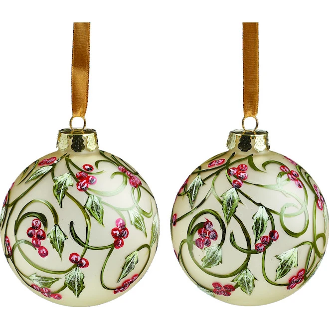 Holiday Living Boho Charm 100-mm Glass Multi-Coloured Christmas Ball Ornaments - 2/Pk 3 Holiday Living Boho Charm 100-mm Glass Multi-Coloured Christmas Ball Ornaments - 2/Pk