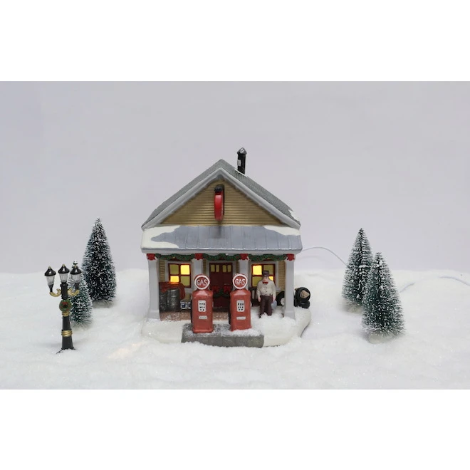 Carole Towne Lighted Gas Station For Christmas Village 7 Carole Towne Lighted Gas Station For Christmas Village - Image 5