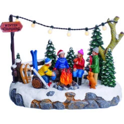 Carole Towne Christmas Village Camping Winter Figurine 5.91-in
