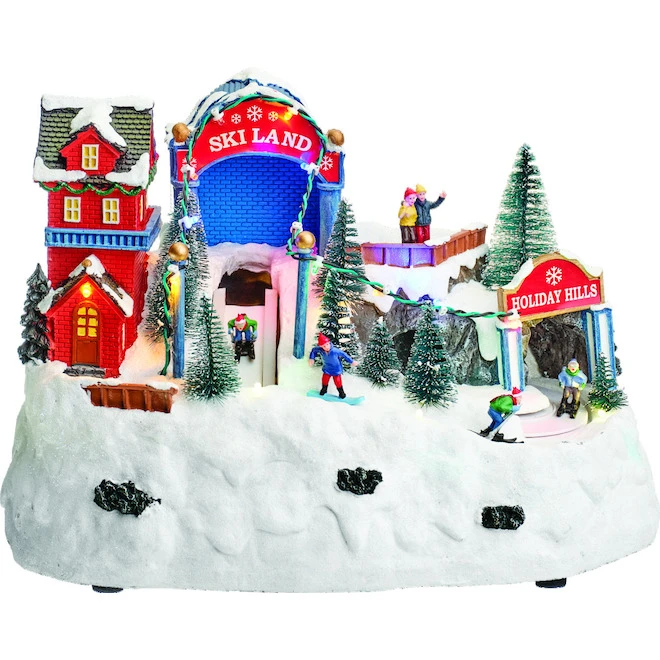 Carole Towne Christmas Village Animated Ski Land 11.22-in X 15.35-in 3 Carole Towne Christmas Village Animated Ski Land 11.22-in X 15.35-in