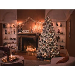 Holiday Living 7.5-ft Pre-Lit Artificial Frosted Christmas Tree With 500 Multicolour LED Lights -Northlight Sales Store 44235020d