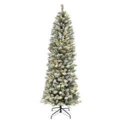 Holiday Living 7-ft LED Green Flocked Christmas Tree