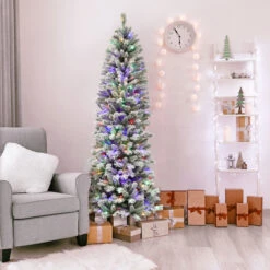 Holiday Living 7-ft LED Green Flocked Christmas Tree -Northlight Sales Store 50175153d